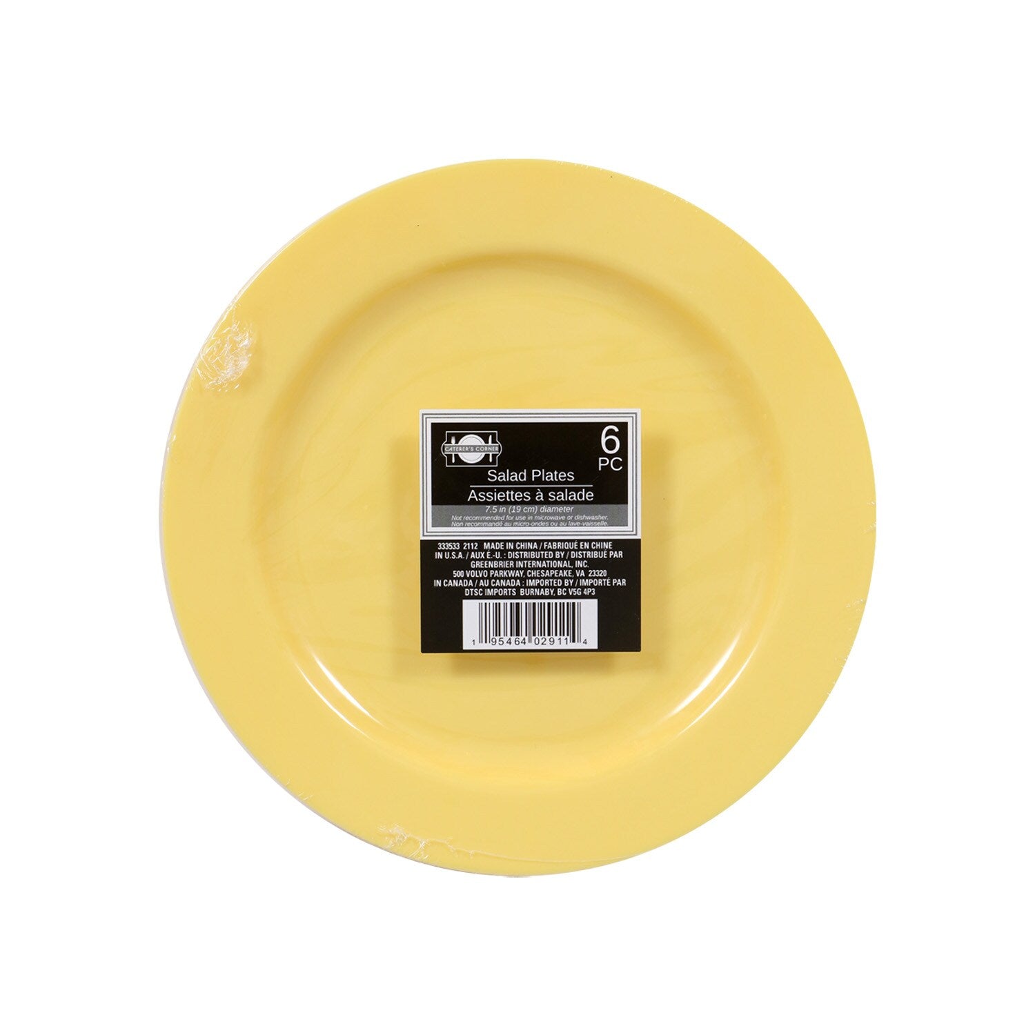 Solid Yellow Plates, 6-ct. Packs (Pack of 36)