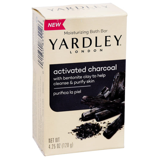 Yardley Activated Charcoal Moisturizing Bath Soap, 4.25 oz. Bars (Pack of 24)