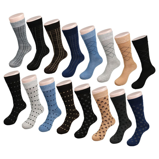 Juncture Men's Size 6-12 Patterned Dress Socks (Pack of 48)