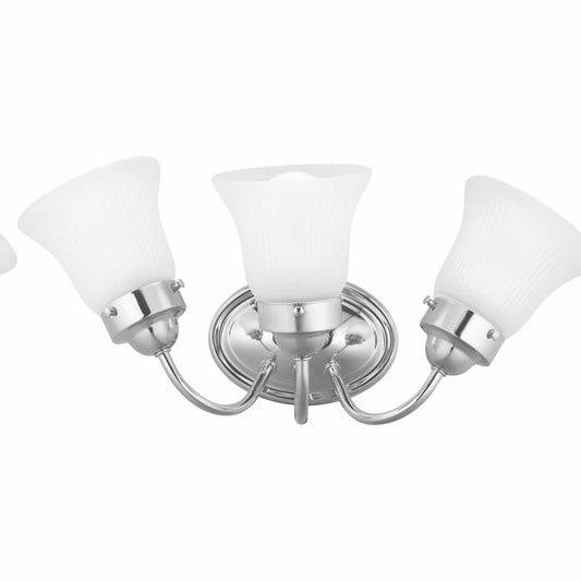 3-Light Fluted Glass Bath Vanity Light Chrome