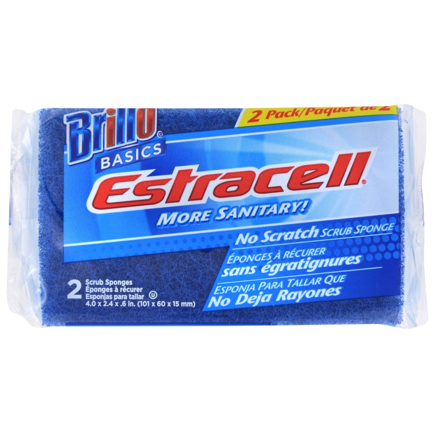 Brillo Basics No-Scratch Estracell Scrub Sponges, 2-ct. Packs (Pack of 24)