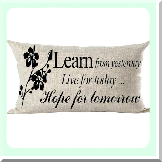 Inspirational Quote Lumbar Pillow Cover 12x20 Inches