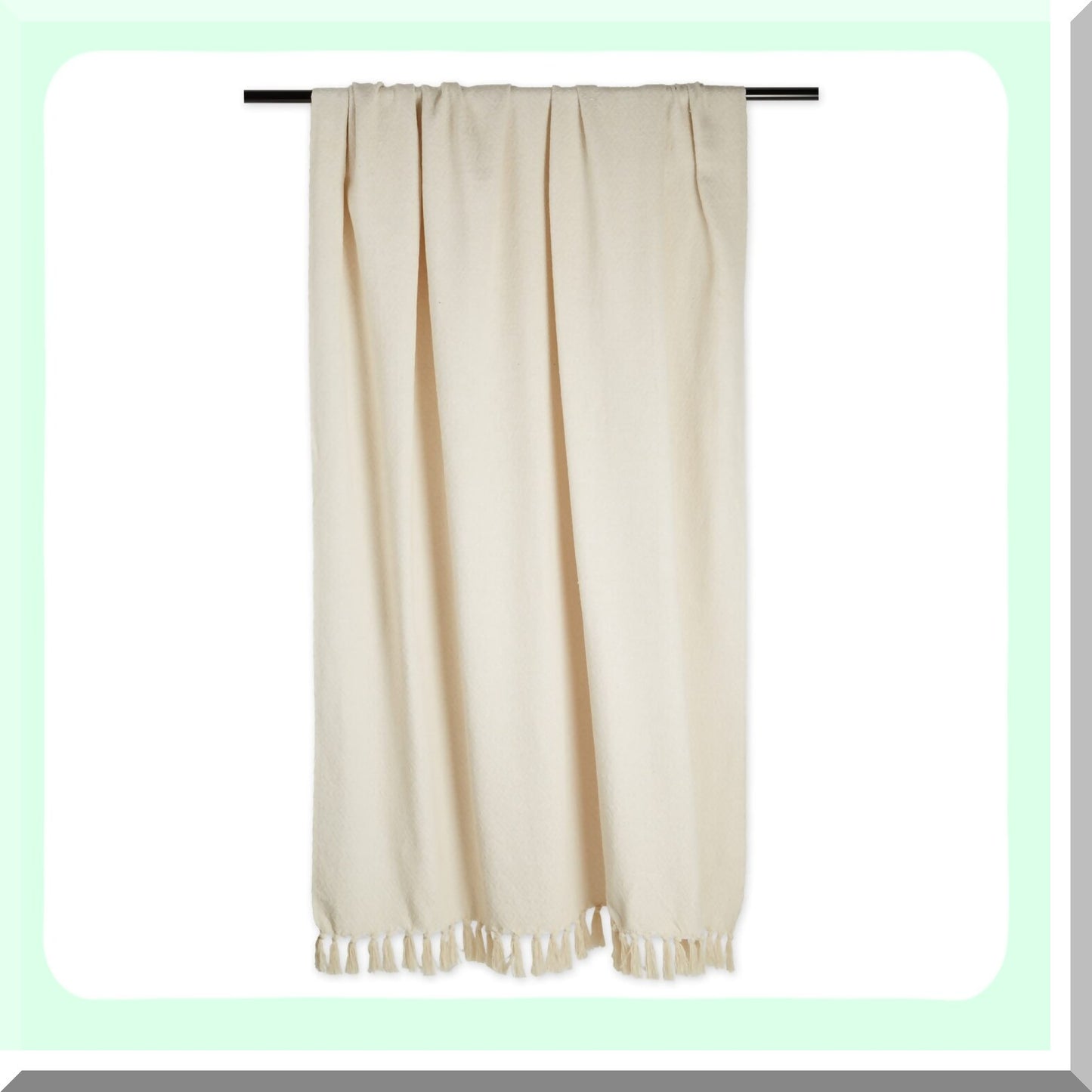 Diamond Weave Natural Throw Blanket - 50x60