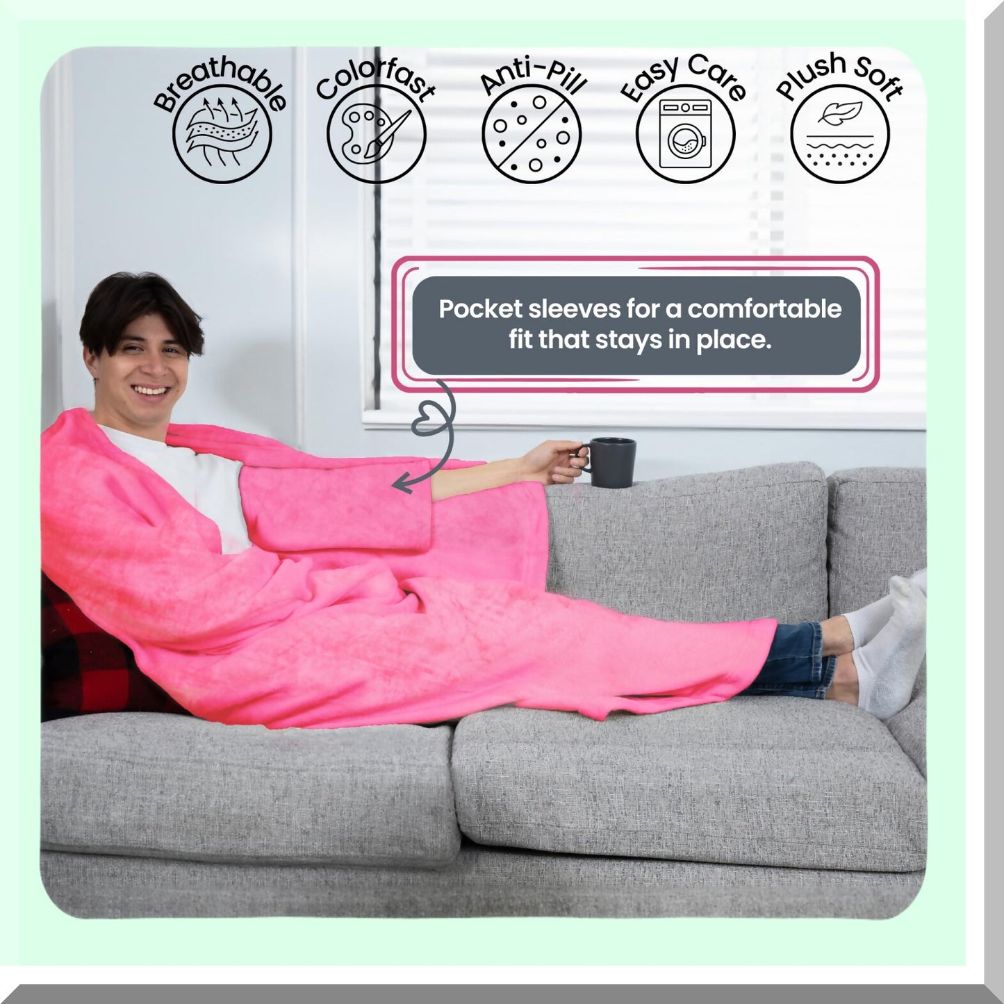 SnuggleSleeve Fleece Blanket - Cozy, Soft, and Perfect for Mother's Day or Birthday Gifts
