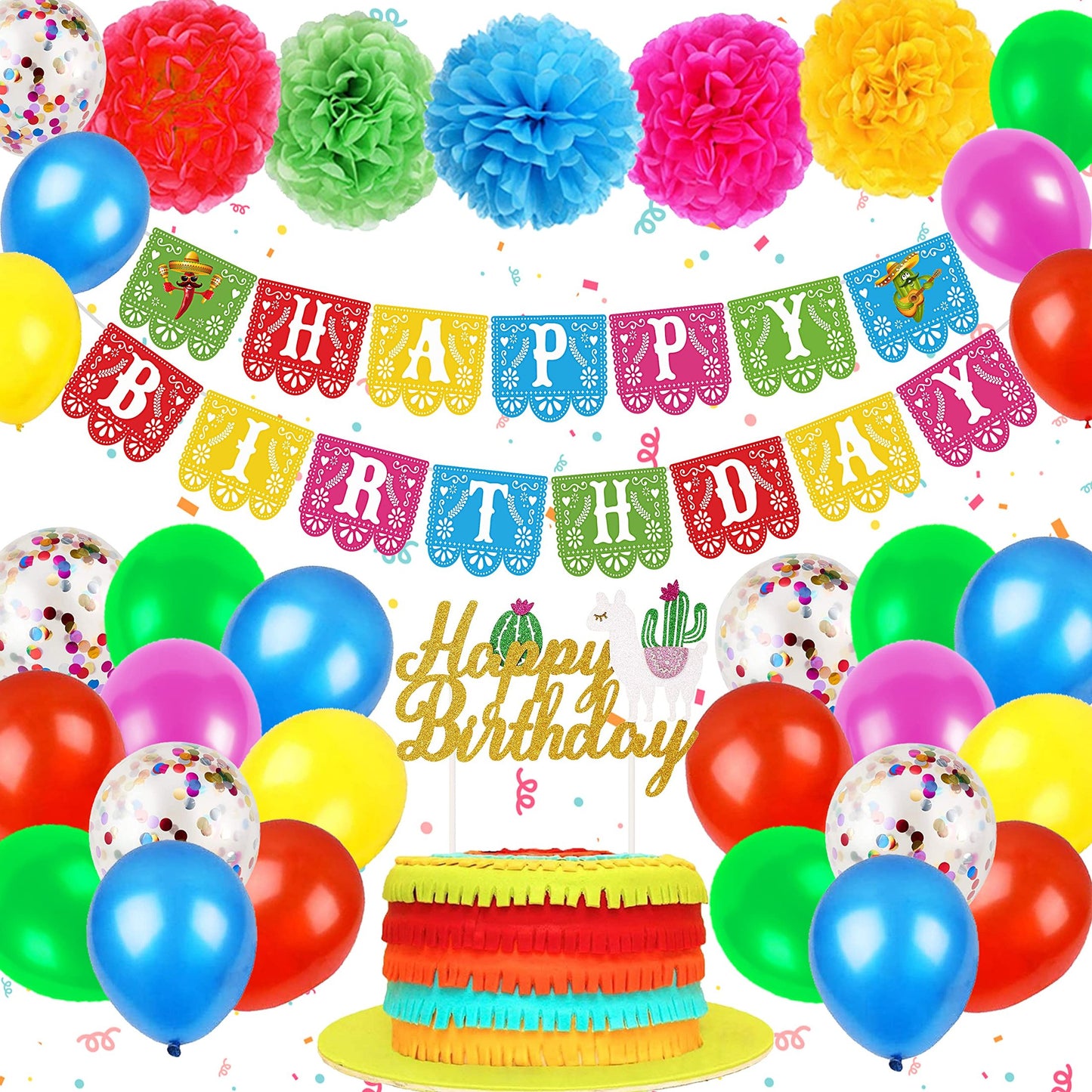 Mexican Fiesta Birthday Decorations Kit for Kids