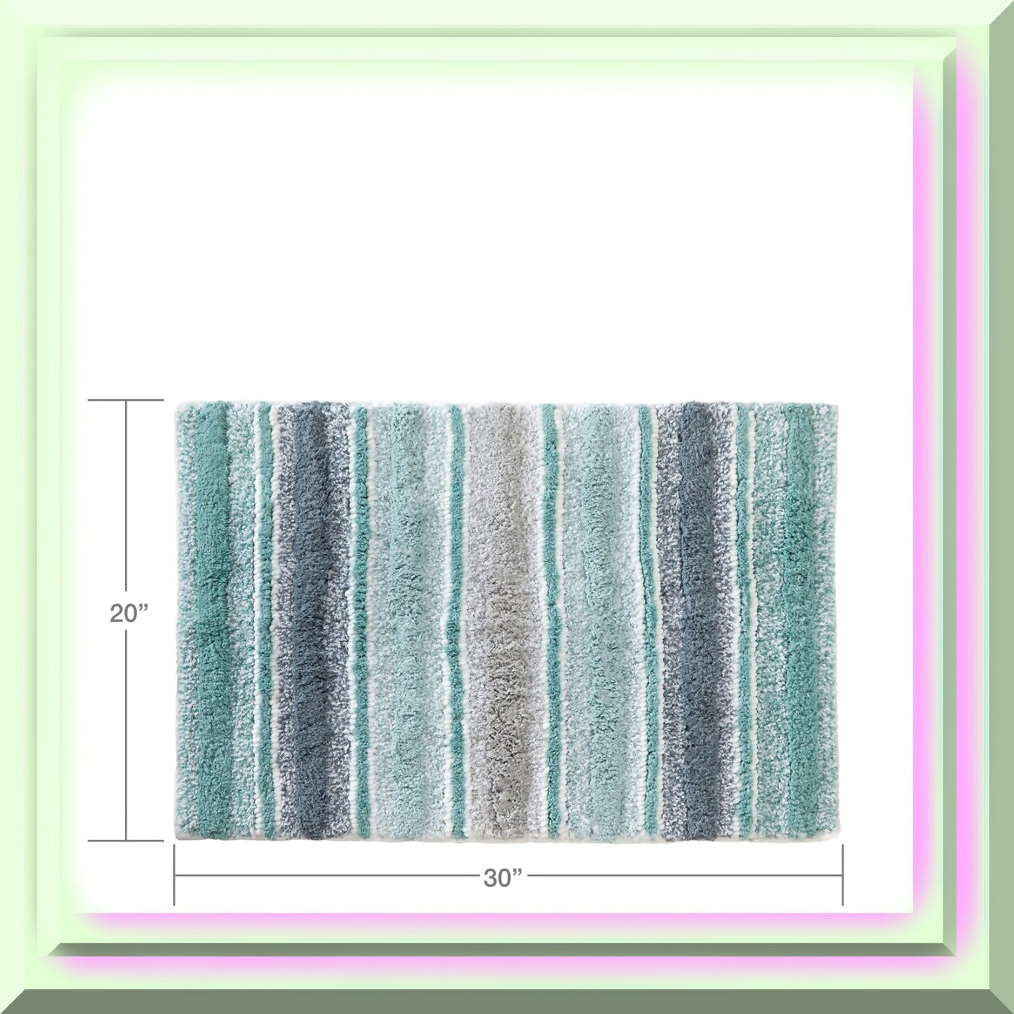 Water Stripe Rug 20" x 30" Teal