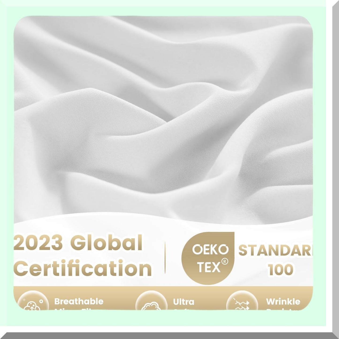 Luxury CoolSilk Bedding Set - Silky Soft 4 Piece Sheet & Pillowcase Set, Breathable Cooling Technology, Wrinkle Free, Easy Care, 16" Deep Pocket, White