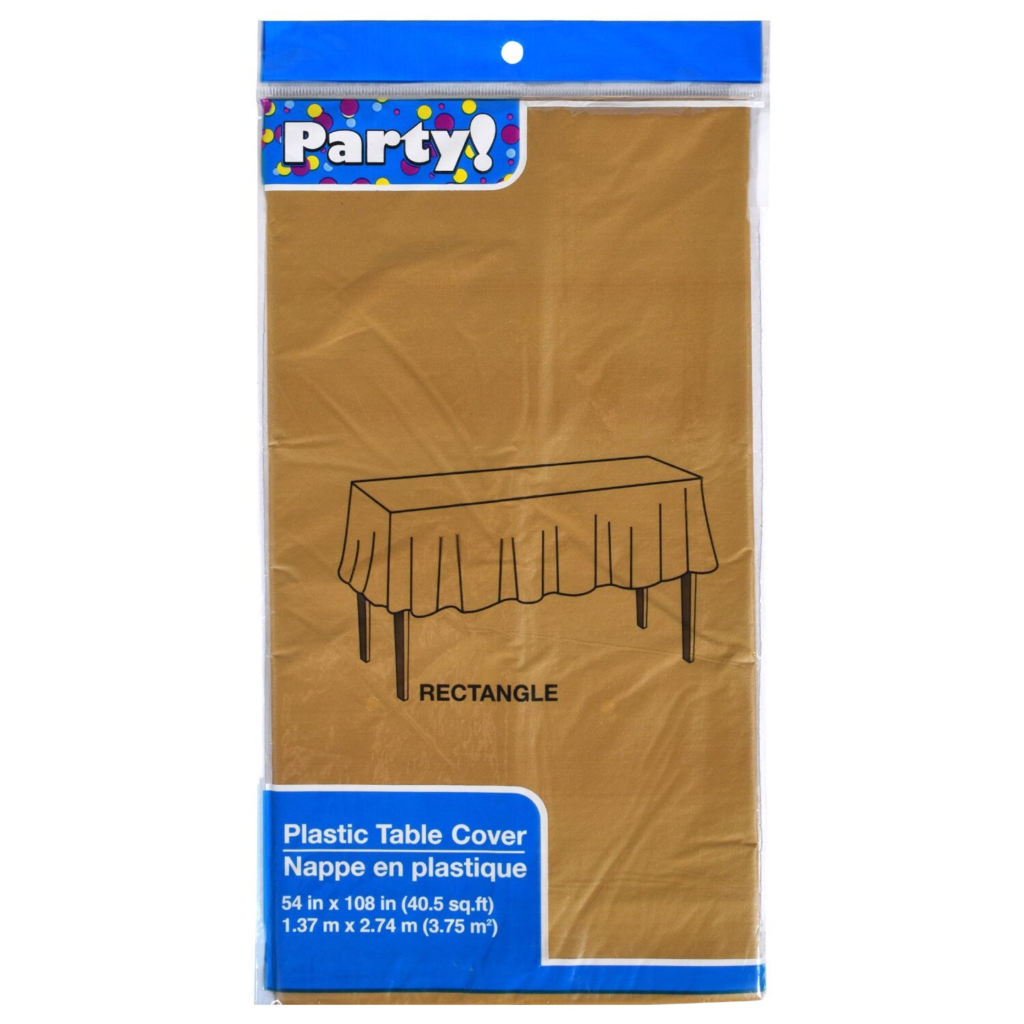 Dark Gold Plastic Table Covers, 54x108 in. (Pack of 36)