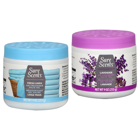 Sure Scents Solid Gel Air Fresheners, 9 oz. (Pack of 24)