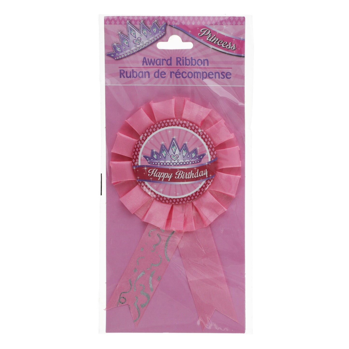 Pink Princess Birthday Ribbons, 6.5 in. (Pack of 24)