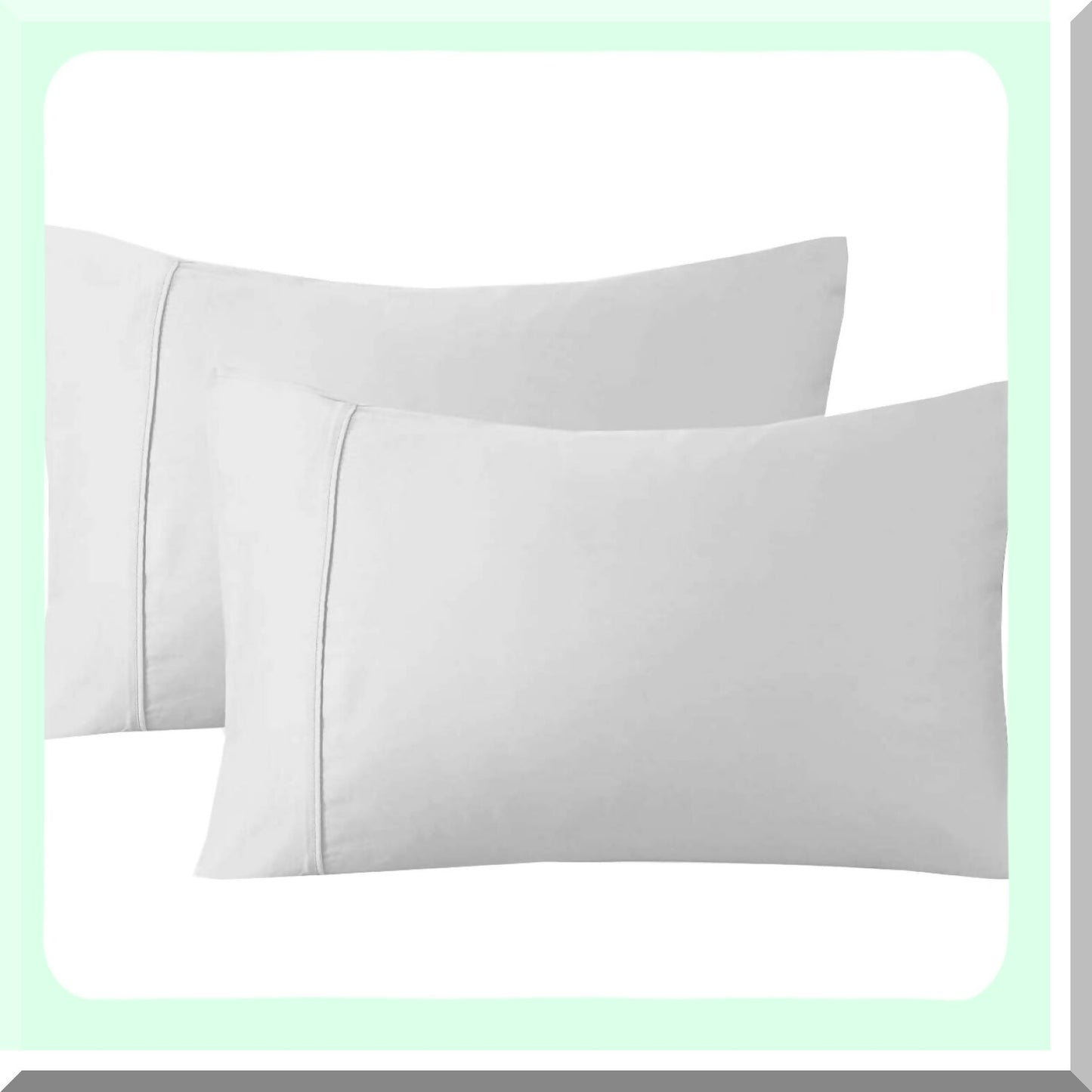Luxury Cotton Sateen Pillowcase Set - 1000 Thread Count, Long-Staple Breathable Fabric, Soft Bed Pillow Cover, 20 X 30 Inches, White Standard Size - Set of 4