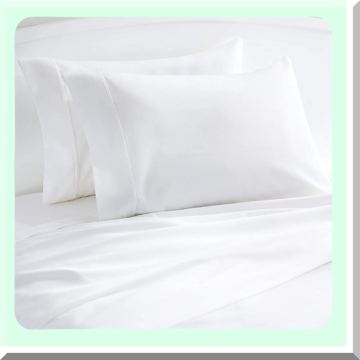 Luxury Cotton Sateen Pillowcase Set - 1000 Thread Count, Long-Staple Breathable Fabric, Soft Bed Pillow Cover, 20 X 30 Inches, White Standard Size - Set of 4