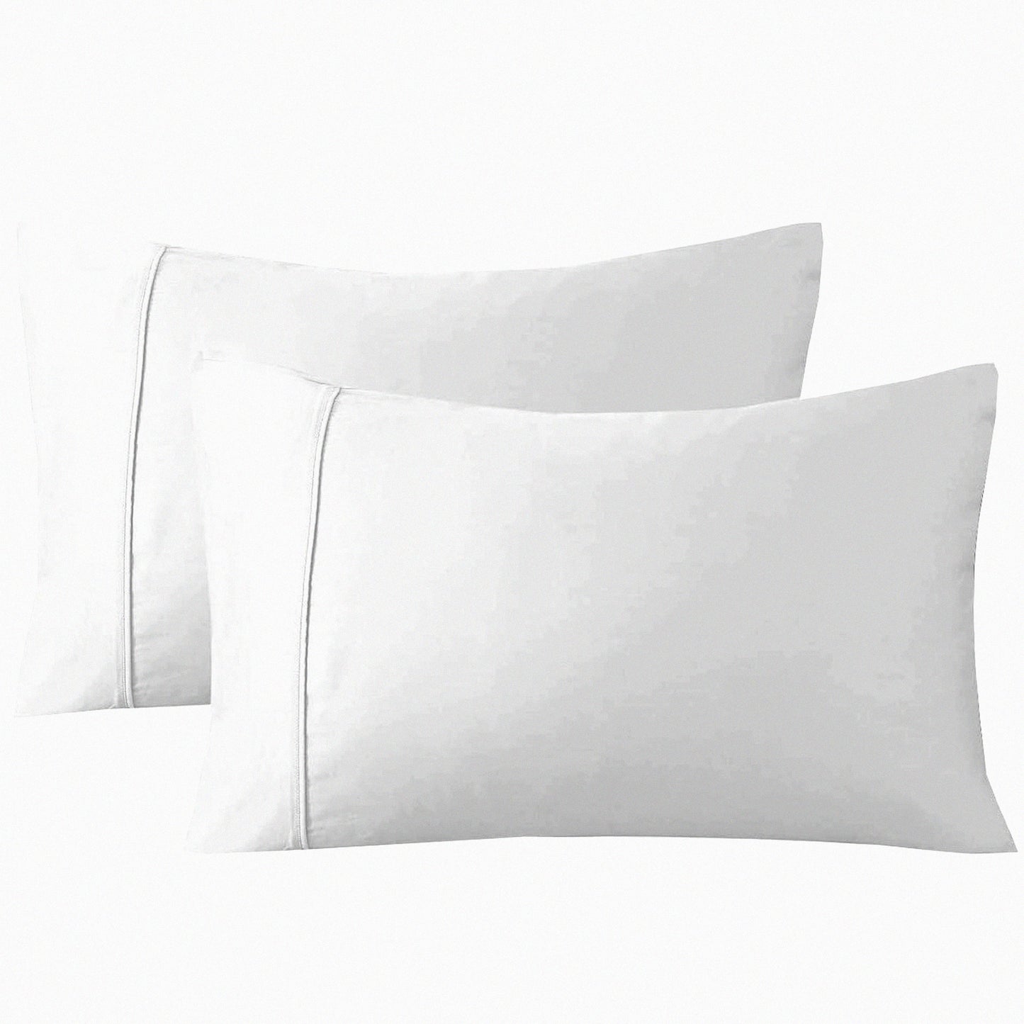 Luxury Cotton Sateen Pillowcase Set - 1000 Thread Count, Long-Staple Breathable Fabric, Soft Bed Pillow Cover, 20 X 30 Inches, White Standard Size - Set of 4
