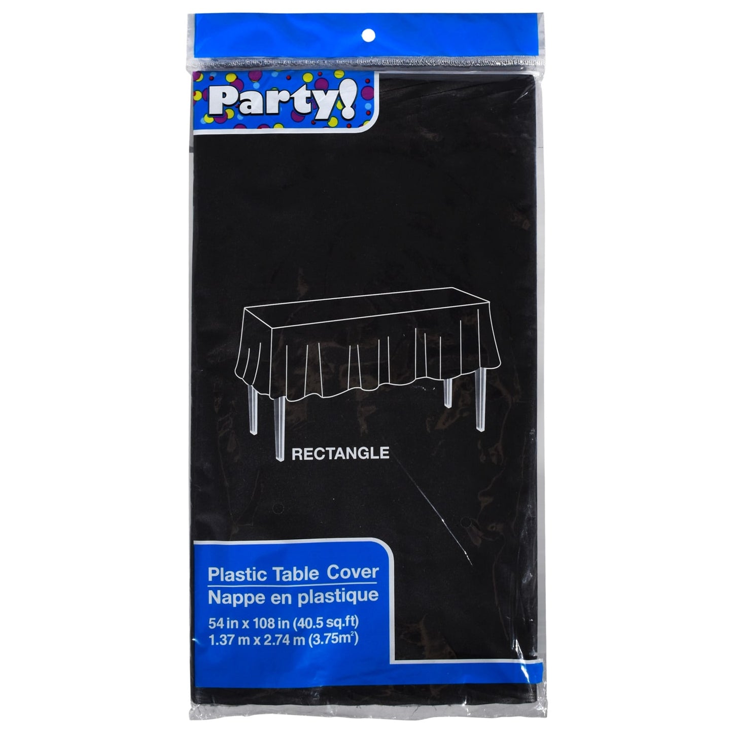Black Plastic Table Covers, 108x54 in. (Pack of 4)