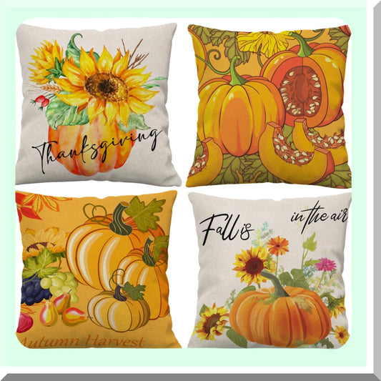 Autumn Harvest Pillow Covers 18x18 for Fall Decor