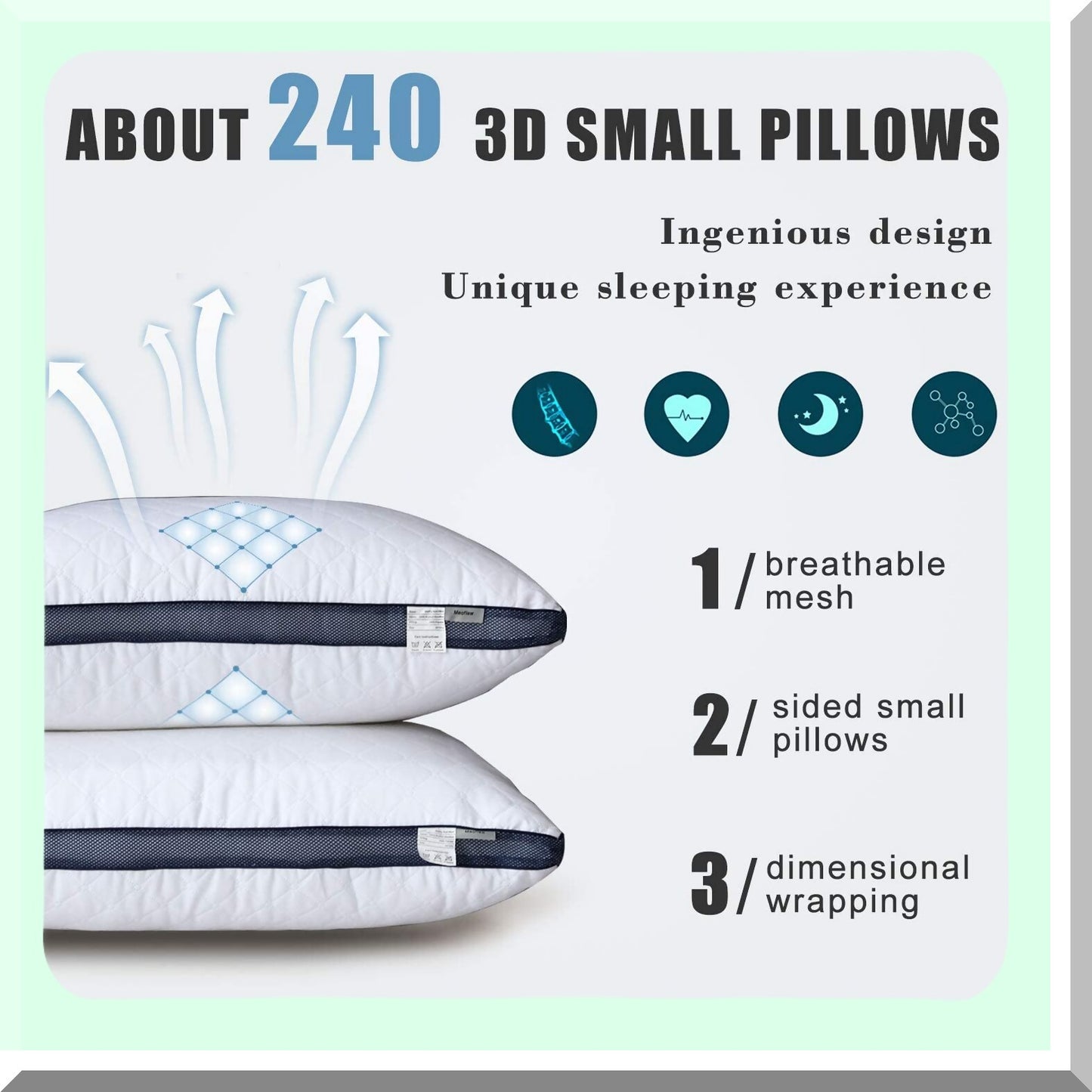 SleepLux Standard Pillow Set - 2 Pack for Side and Back Sleepers. Enjoy the luxury of hotel-quality pillows designed for a restful night's sleep.