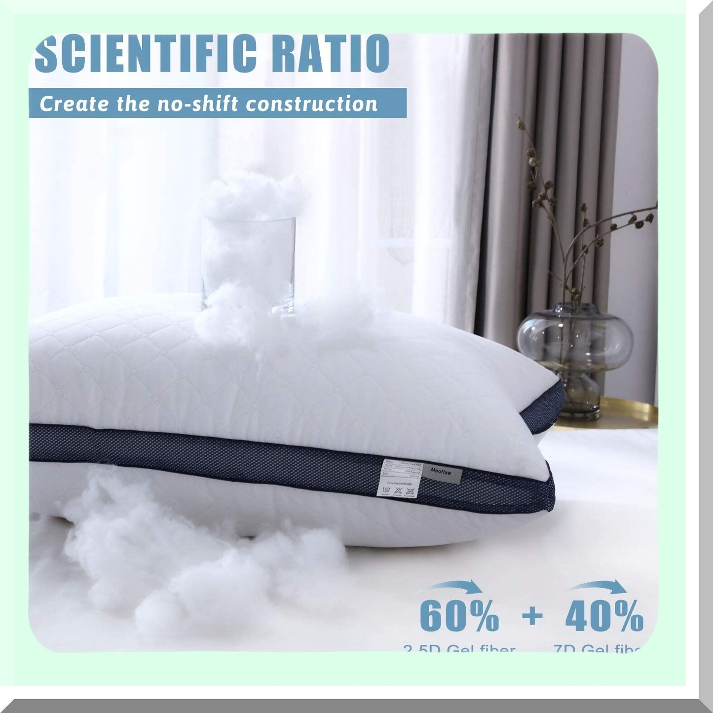 SleepLux Standard Pillow Set - 2 Pack for Side and Back Sleepers. Enjoy the luxury of hotel-quality pillows designed for a restful night's sleep.