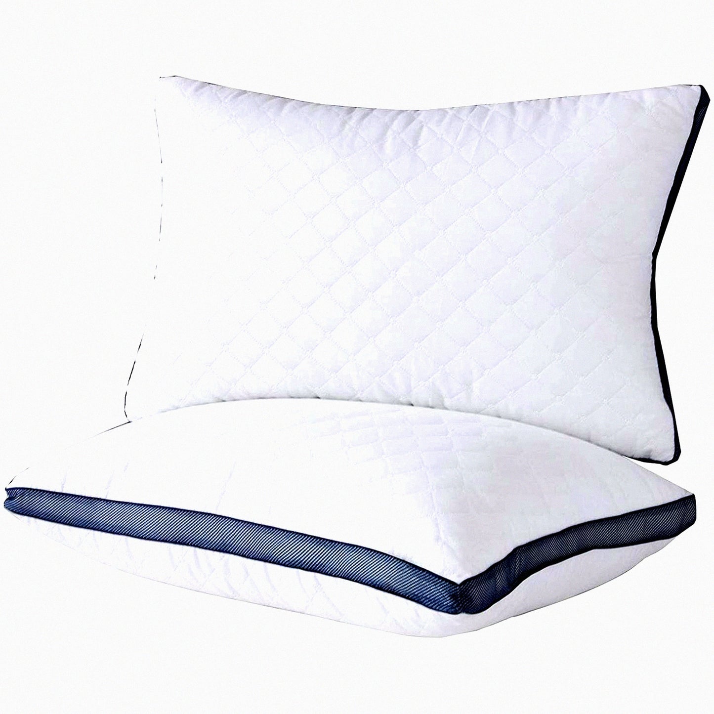 SleepLux Standard Pillow Set - 2 Pack for Side and Back Sleepers. Enjoy the luxury of hotel-quality pillows designed for a restful night's sleep.