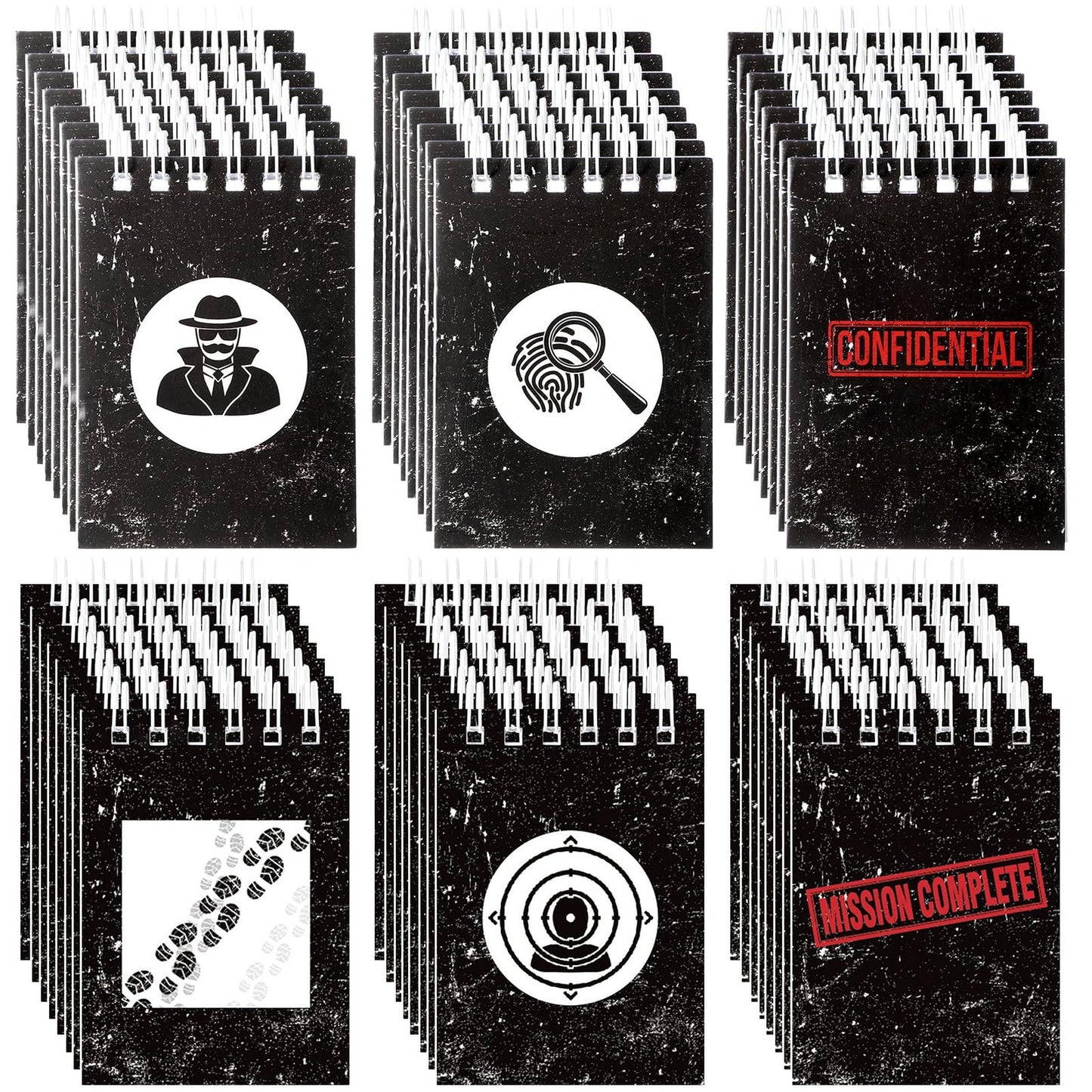 Spy Ninja Mini Notebooks - 48 Pcs Secret Detective Notepads for Kids. Perfect for Spy Theme Parties, Secret Agent Props, Mystery Party Treats!