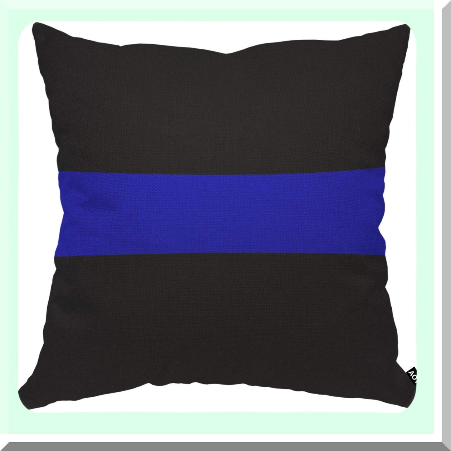 Patriotic Blue Line Modern Pillow Cover - Bright Dark Simple Flag Design - 18x18 Inch Decorative Cushion Case for Home Couch Bed - Men Women Boy Girl Room Decor