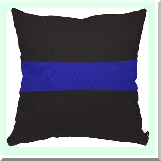 Patriotic Blue Line Pillow Cover 18x18 for Home Decor