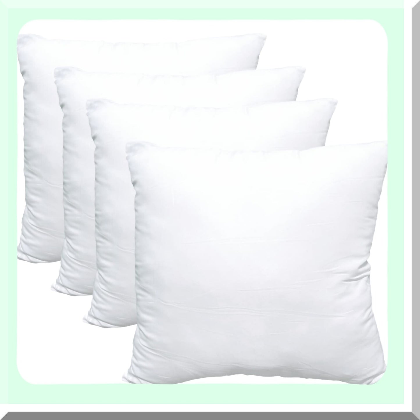 PlushDreams 18x18 Luxury Pillow Inserts - Hypoallergenic Ultra Soft White Microfiber Fillers for Durable Couch Cushions - Set of 4