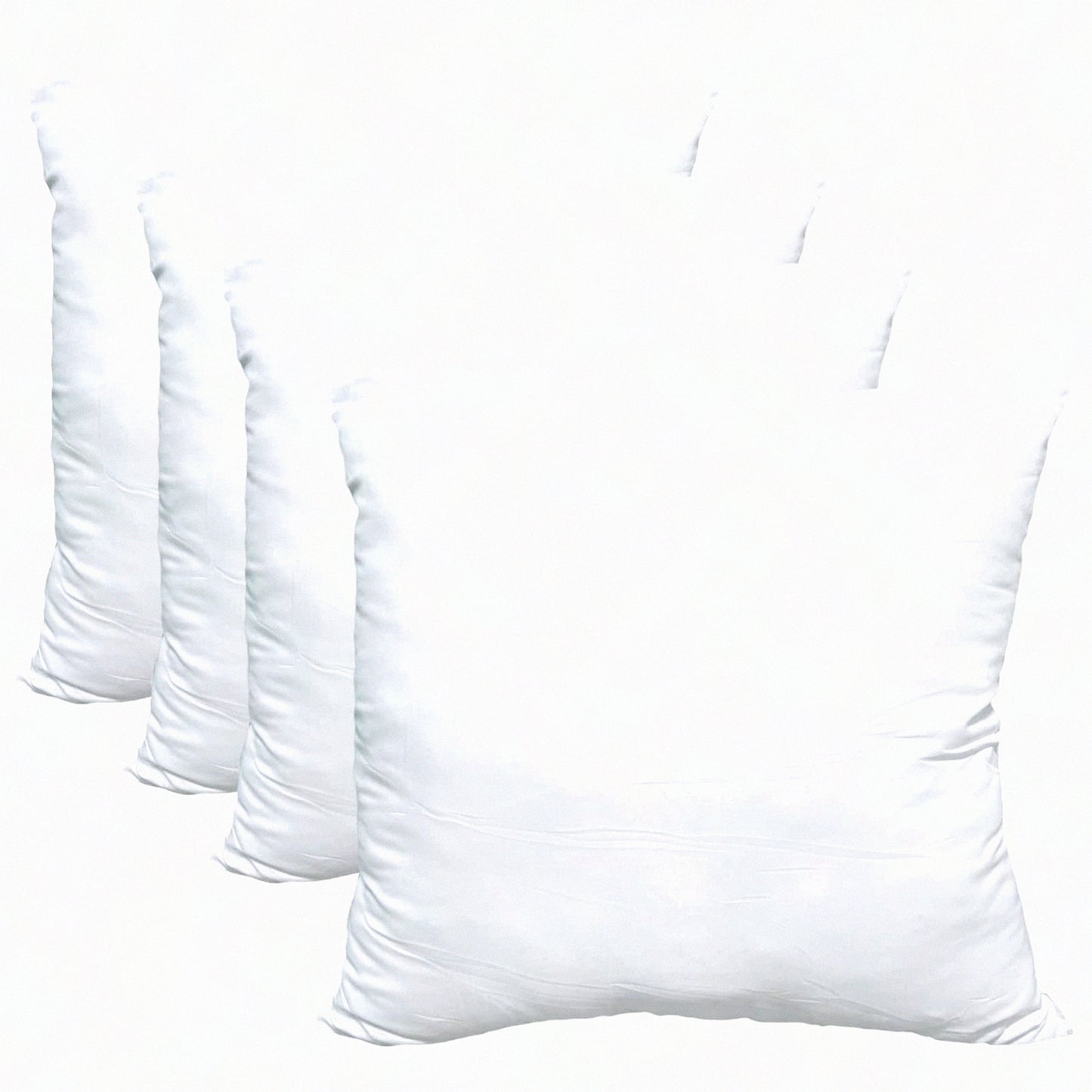 PlushDreams 18x18 Luxury Pillow Inserts - Hypoallergenic Ultra Soft White Microfiber Fillers for Durable Couch Cushions - Set of 4