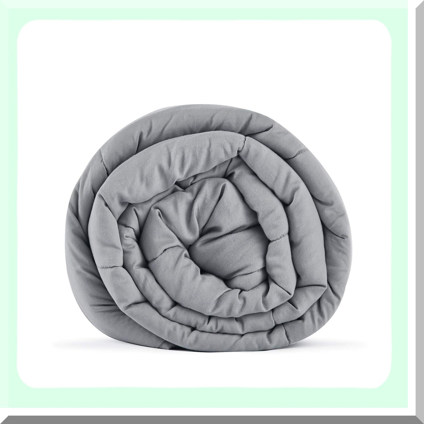 DreamEase Premium Cotton Weighted Blanket - 15lb, 60''x80'' for Natural Deep Sleep, Light Grey