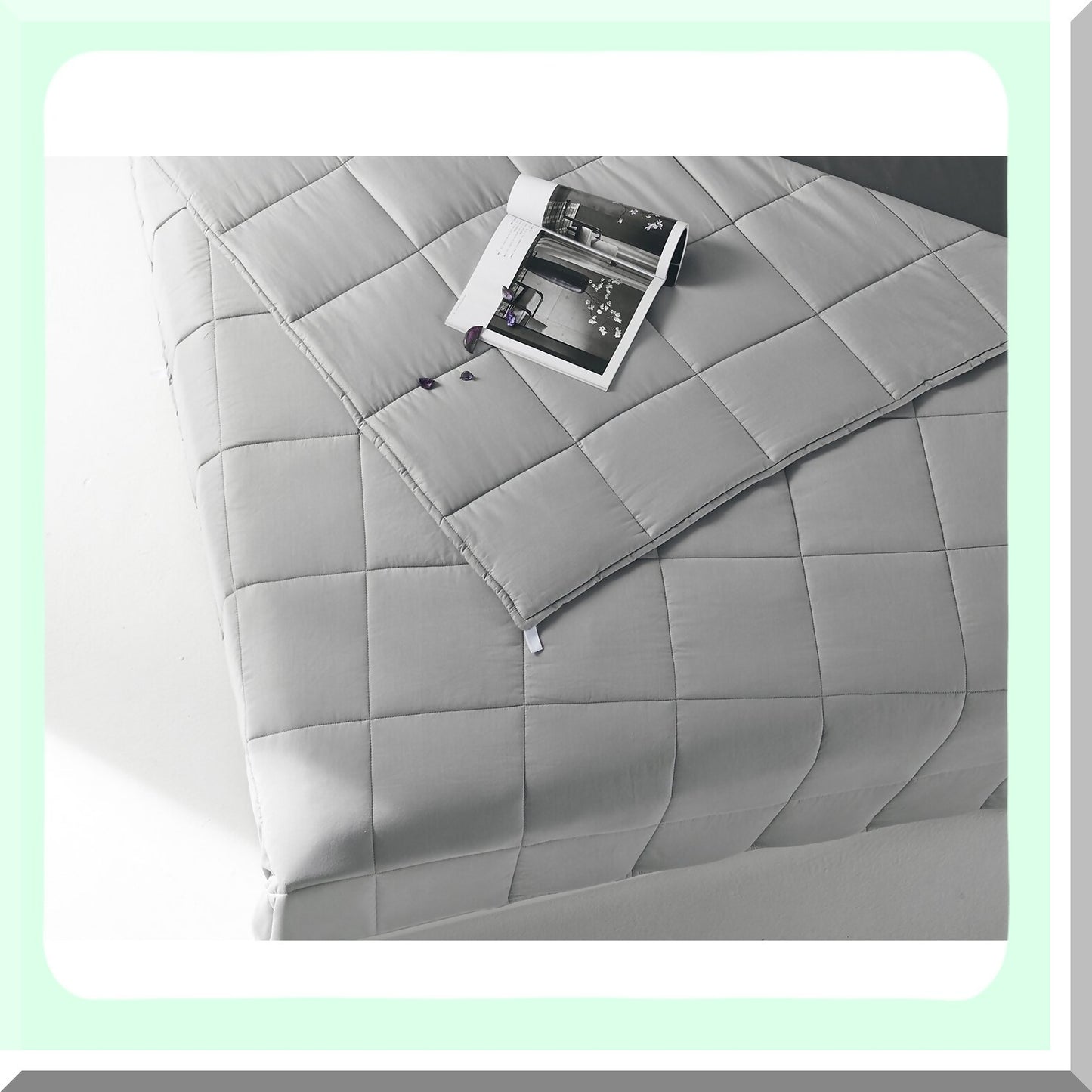 DreamEase Premium Cotton Weighted Blanket - 15lb, 60''x80'' for Natural Deep Sleep, Light Grey
