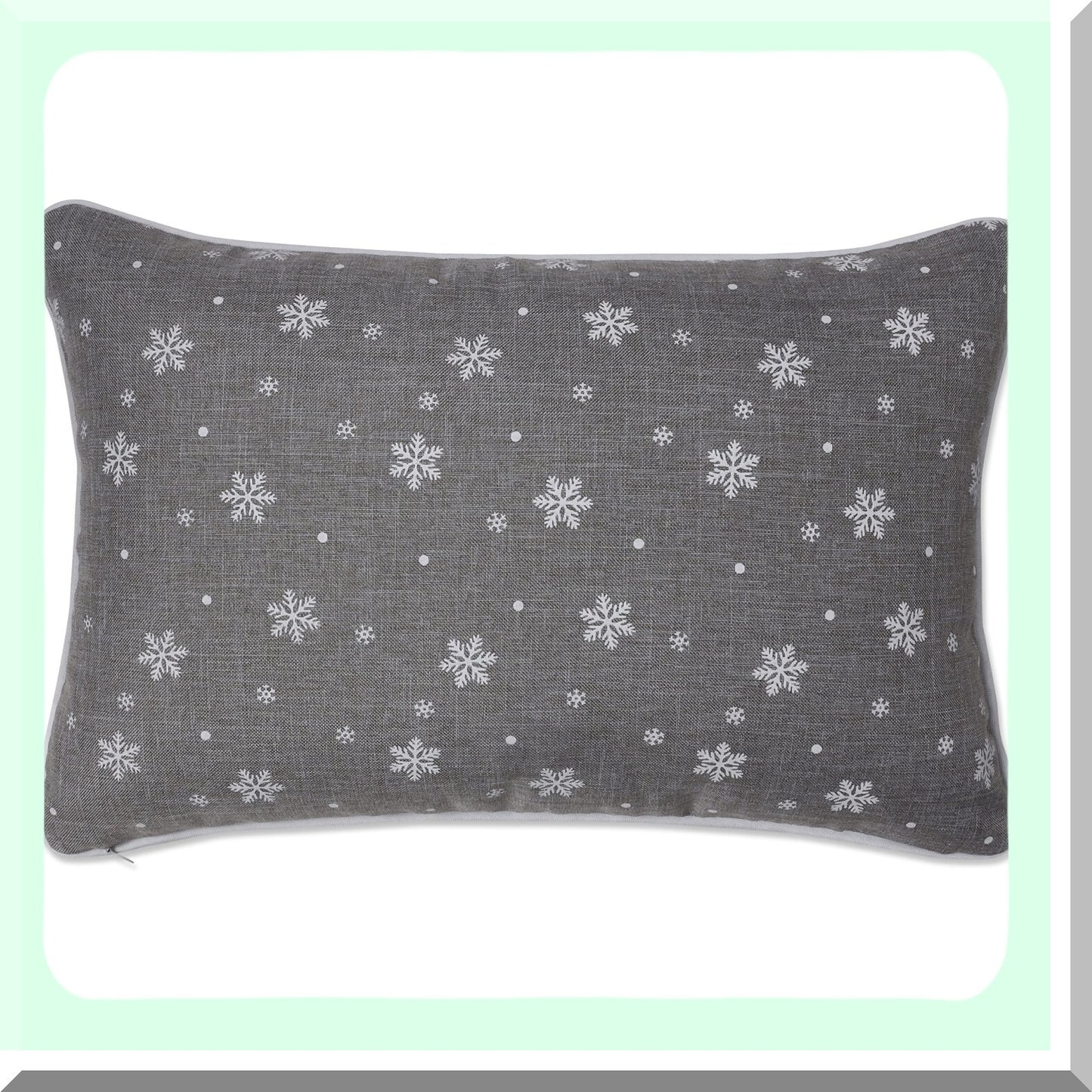 Cozy Christmas Reindeer Lumbar Pillow - Indoor Sleigh Decor, 13x19 Gray Cushion Cover - Festive Holiday Home Accent for Sofa or Bed