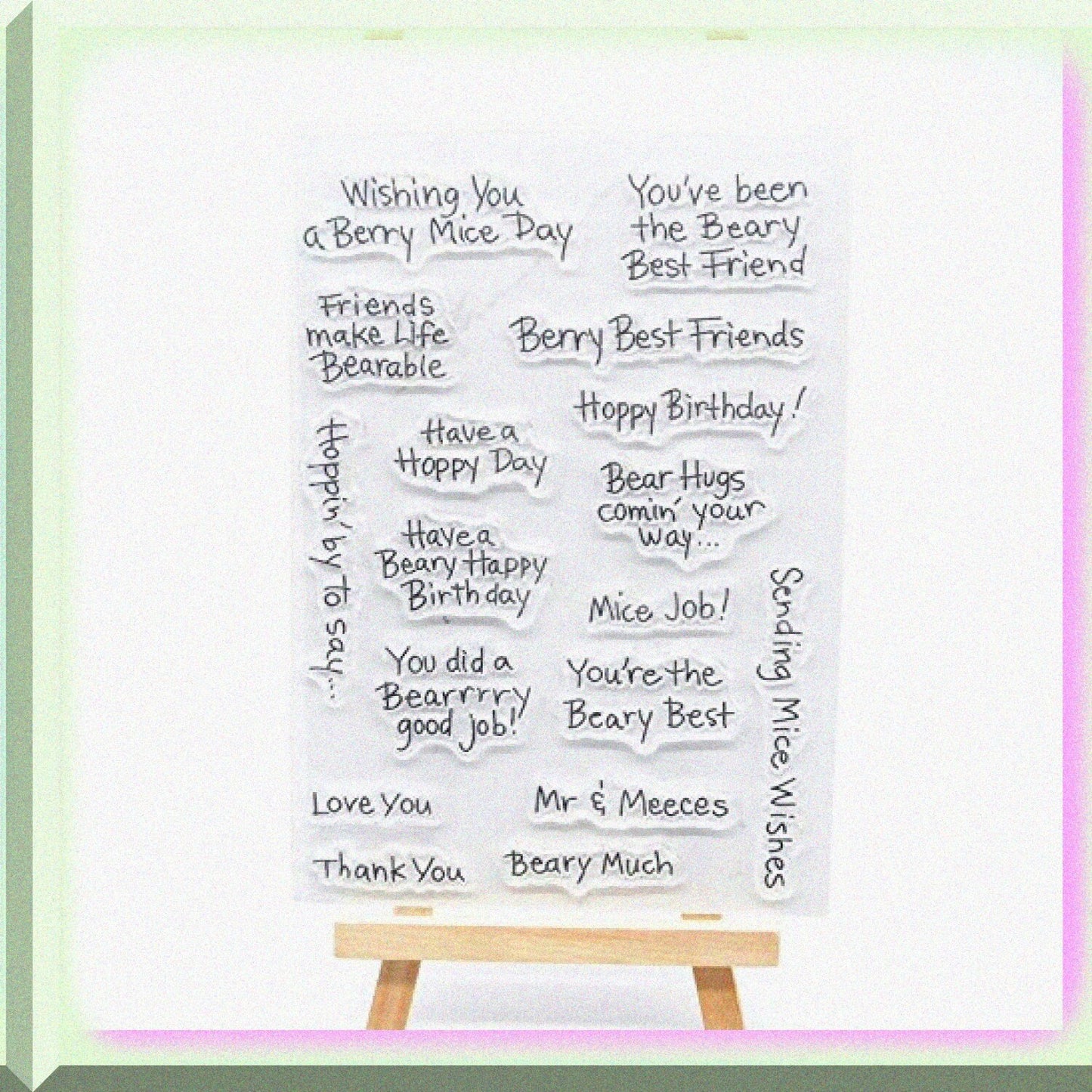 4pcs Clear Rubber Stamp Set for Card Making and Scrapbooking