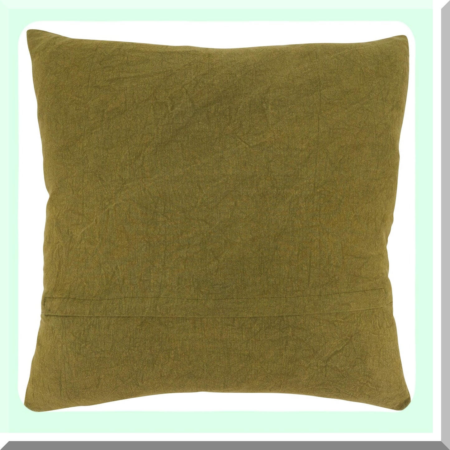 Floral Green Stone Washed Pillow Cover - Genevieve Collection - 20 Inch