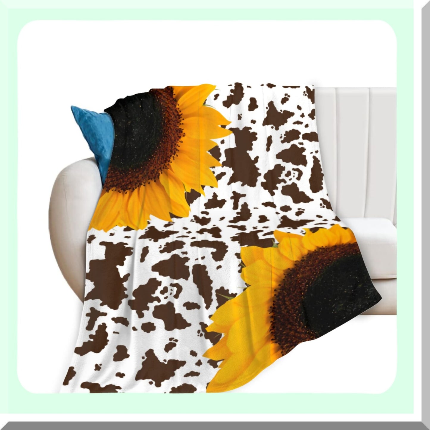 Sunflower Dreams: Ultra-Soft Cozy Flannel Throw Blanket for Kids & Adults - Perfect Lightweight Warmth for Couch, Bed, or Sofa (50"x40")"