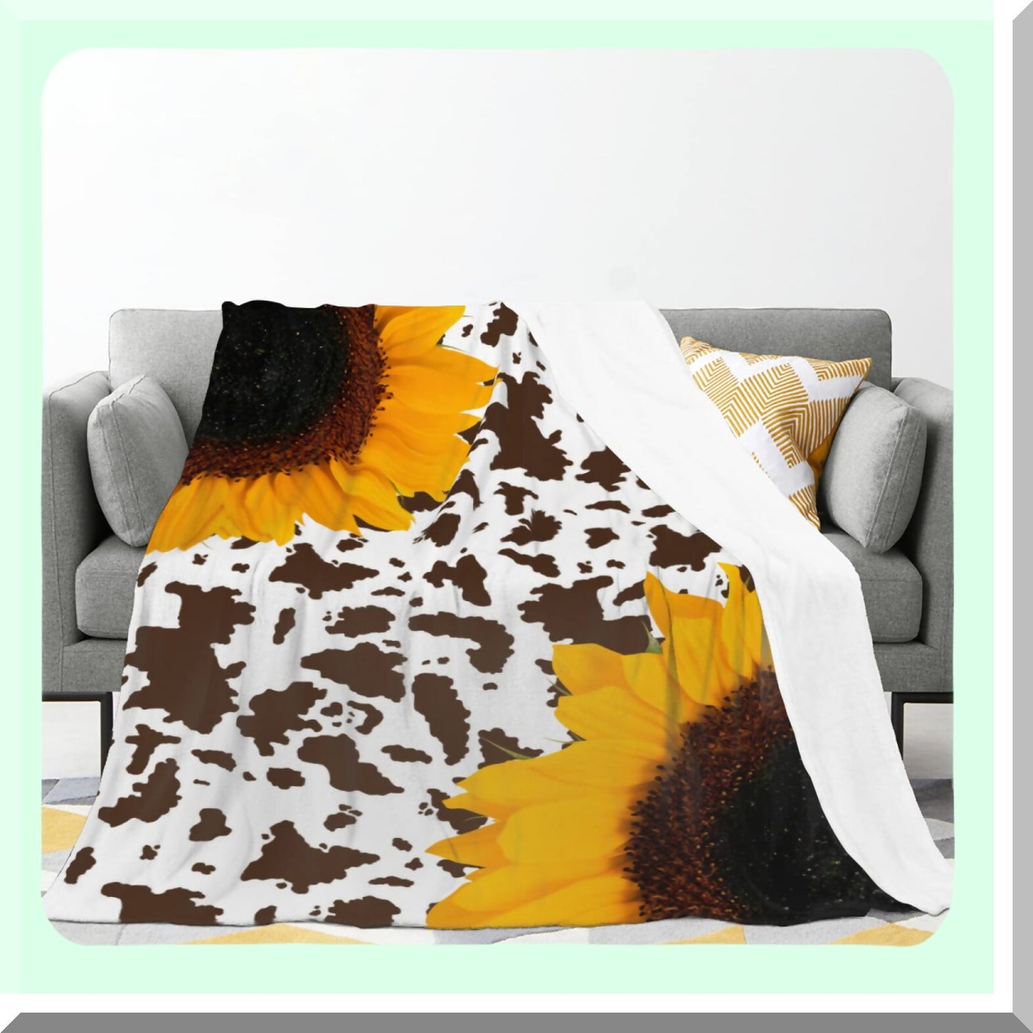 Sunflower Dreams: Ultra-Soft Cozy Flannel Throw Blanket for Kids & Adults - Perfect Lightweight Warmth for Couch, Bed, or Sofa (50"x40")"