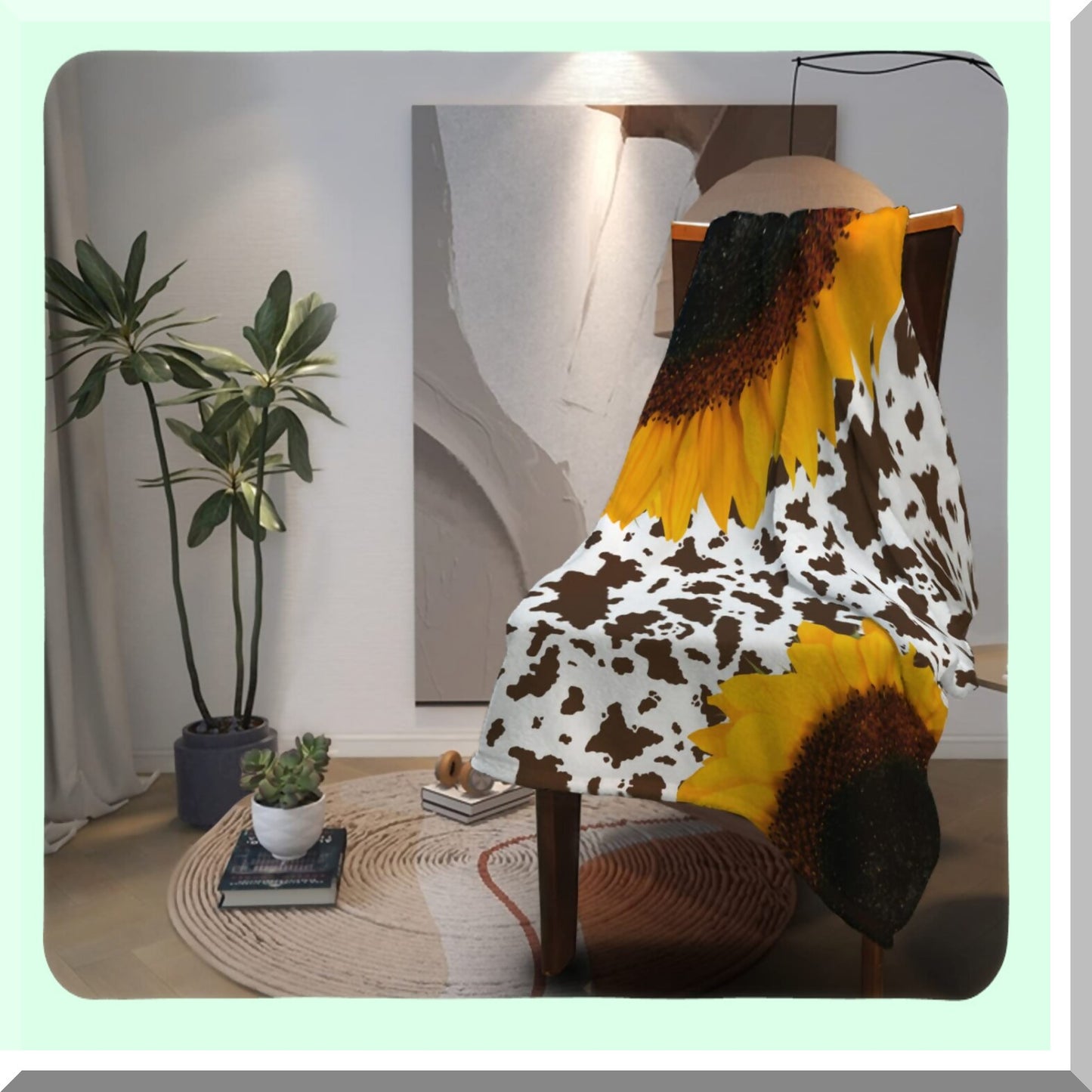 Sunflower Dreams: Ultra-Soft Cozy Flannel Throw Blanket for Kids & Adults - Perfect Lightweight Warmth for Couch, Bed, or Sofa (50"x40")"