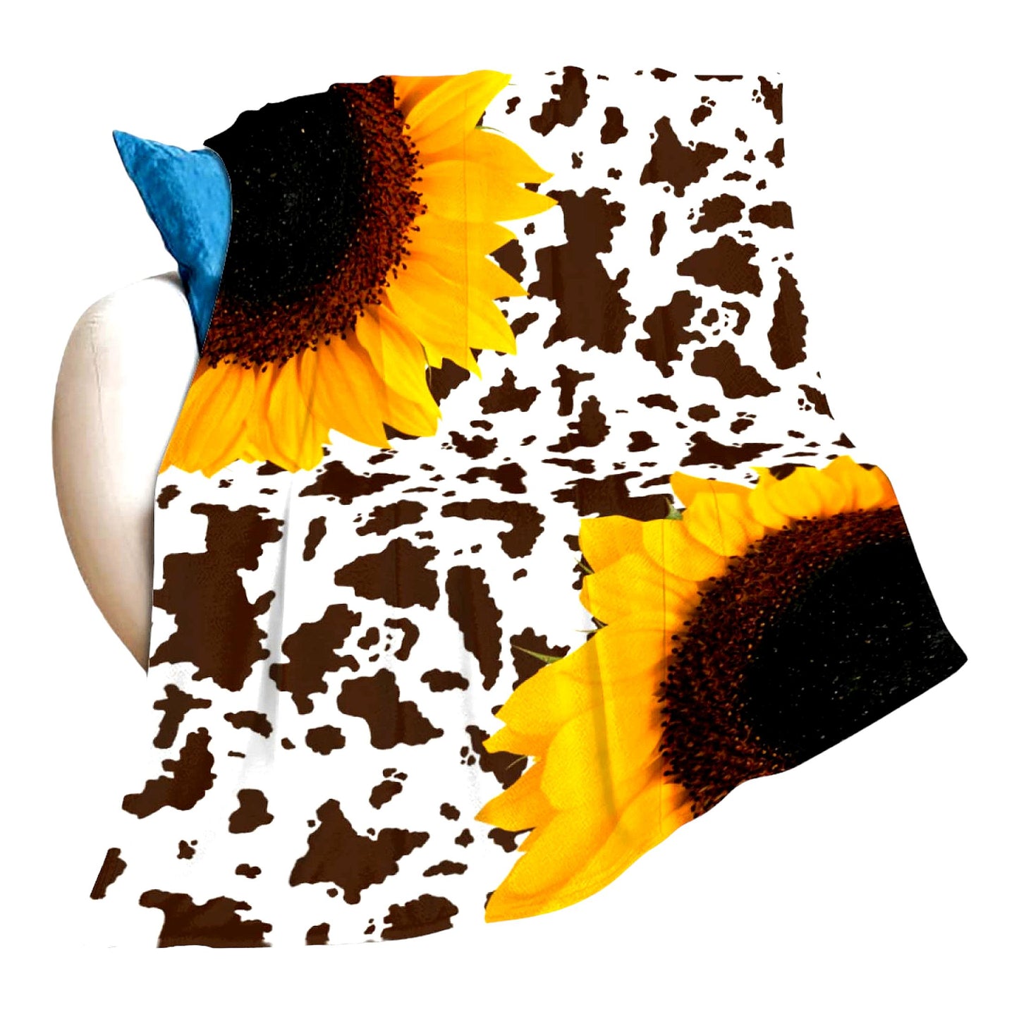 Sunflower Dreams: Ultra-Soft Cozy Flannel Throw Blanket for Kids & Adults - Perfect Lightweight Warmth for Couch, Bed, or Sofa (50"x40")"