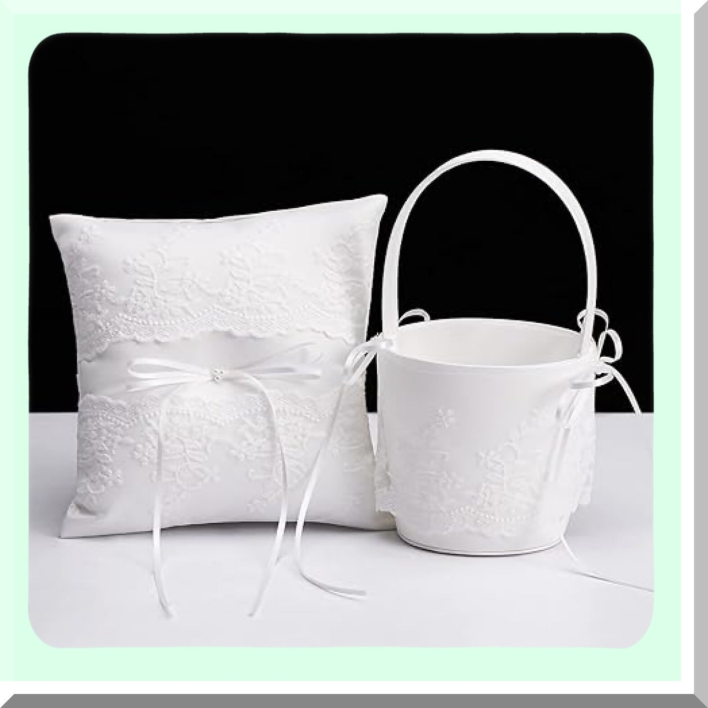 Ivory Flower Girl Basket for Wedding Ceremony