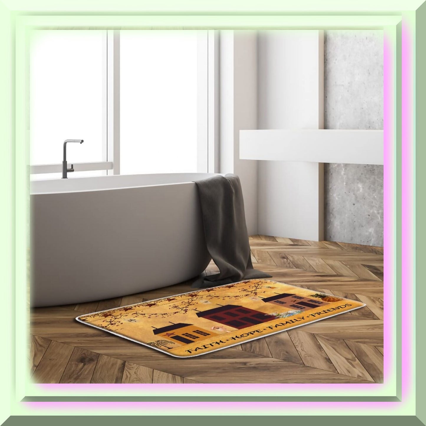 Rustic Farmhouse Bath Mat 17.8x29.5 Inch