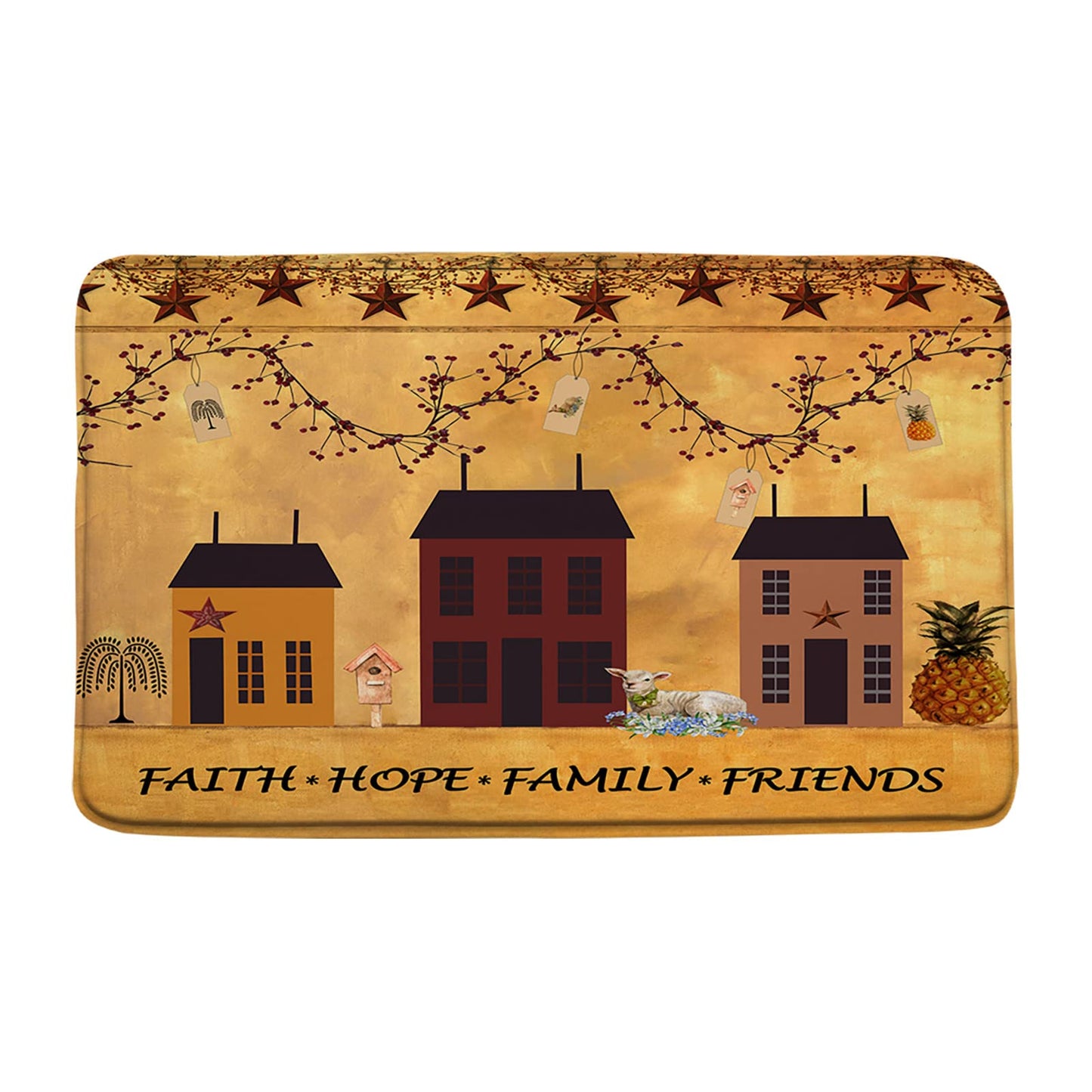 Rustic Farmhouse Bath Mat 17.8x29.5 Inch