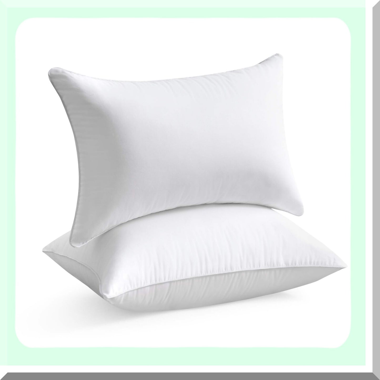 Cotton Lumbar Support Throw Pillow Set - 12x20 Rectangle Sofa Inserts, White Decorative Cushions for Chair Bed Car, Interior Couch Accent Pair