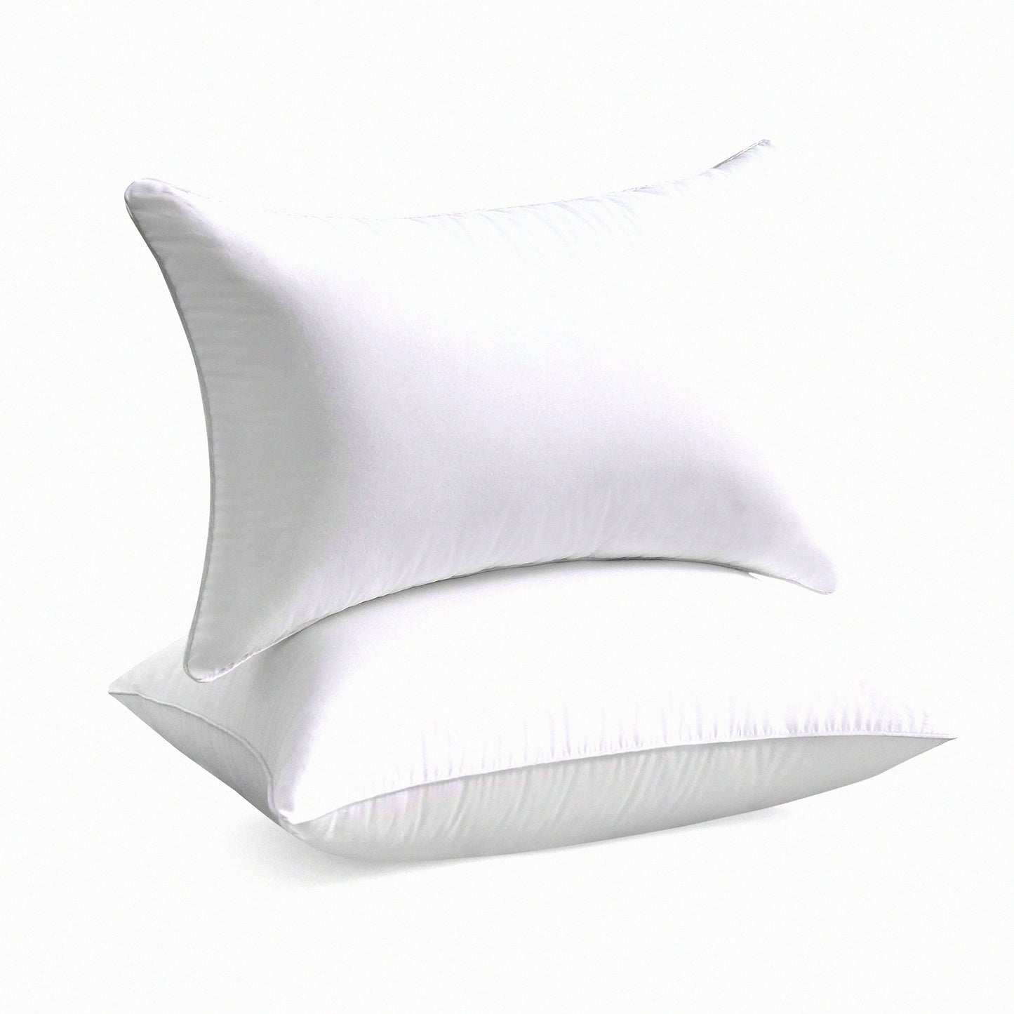Cotton Lumbar Support Throw Pillow Set - 12x20 Rectangle Sofa Inserts, White Decorative Cushions for Chair Bed Car, Interior Couch Accent Pair