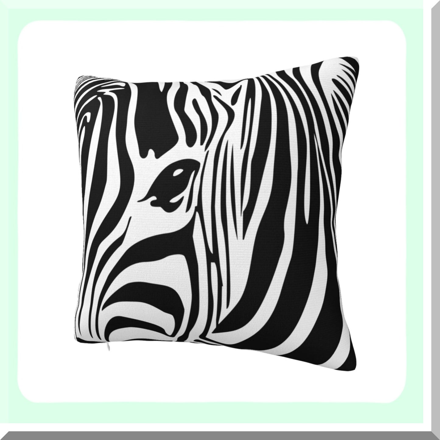 Zebra Stripe Decorative Pillow Covers - Set of 2 18x18 Inch Cushion Cases for Couch, Sofa, Bed - Black & White Animal Print Home Decor Accents