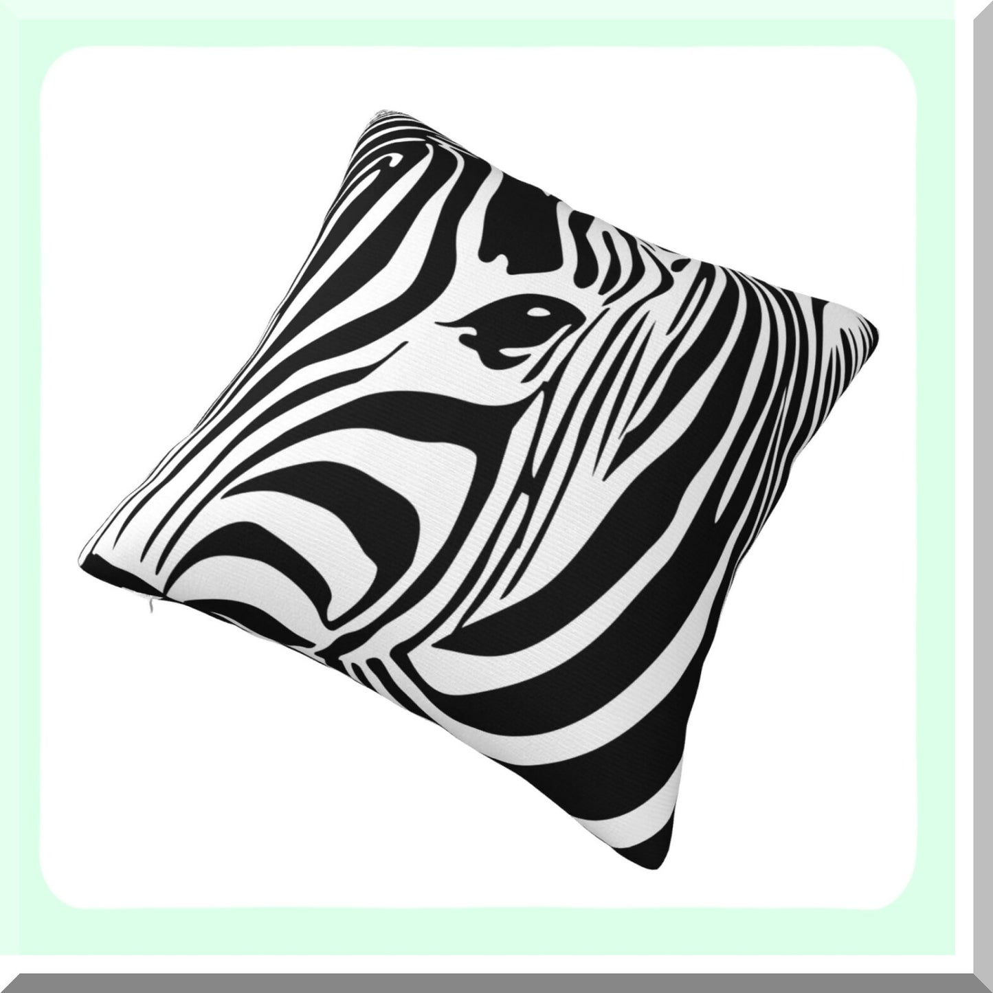 Zebra Stripe Decorative Pillow Covers - Set of 2 18x18 Inch Cushion Cases for Couch, Sofa, Bed - Black & White Animal Print Home Decor Accents