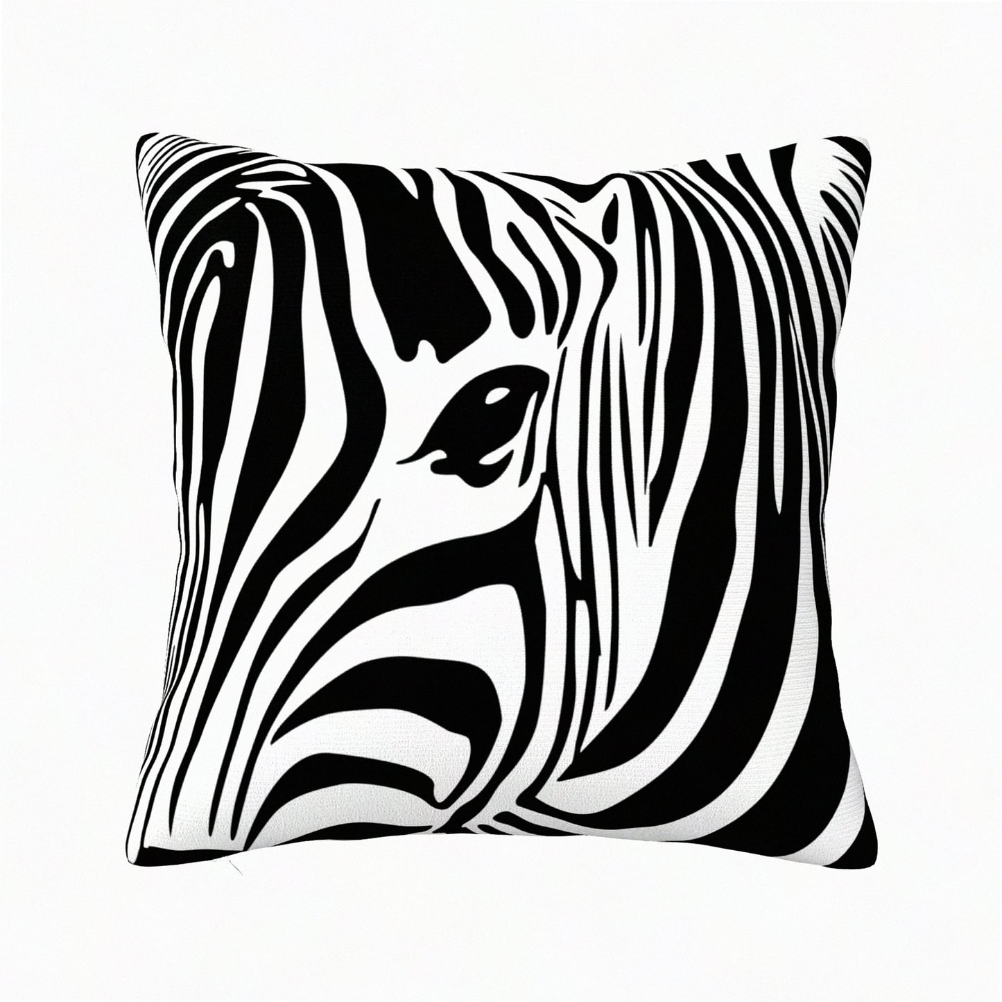 Zebra Stripe Decorative Pillow Covers - Set of 2 18x18 Inch Cushion Cases for Couch, Sofa, Bed - Black & White Animal Print Home Decor Accents