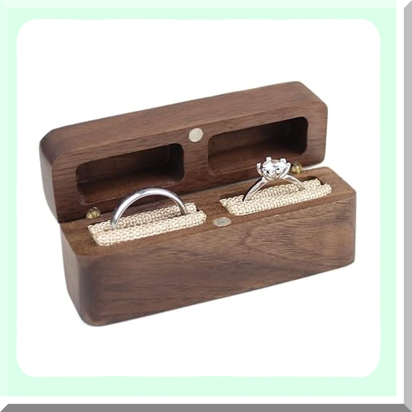 Rustic Wooden Slim Ring Box for Wedding Ceremony