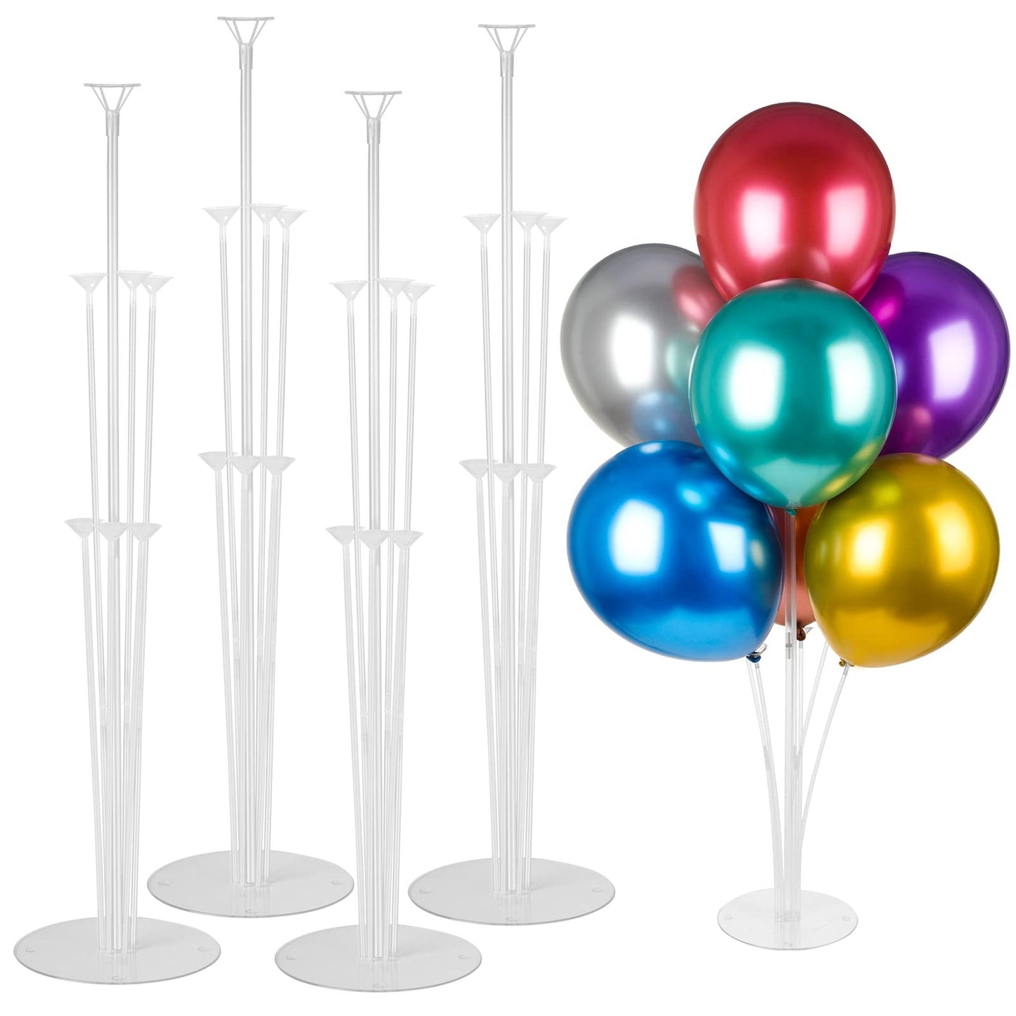Balloon Buddy Stand Kit - Tabletop Balloon Sticks Holder Set for Graduation, Birthday, Baby Shower, Gender Reveal Party Decorations - Pack of 4
