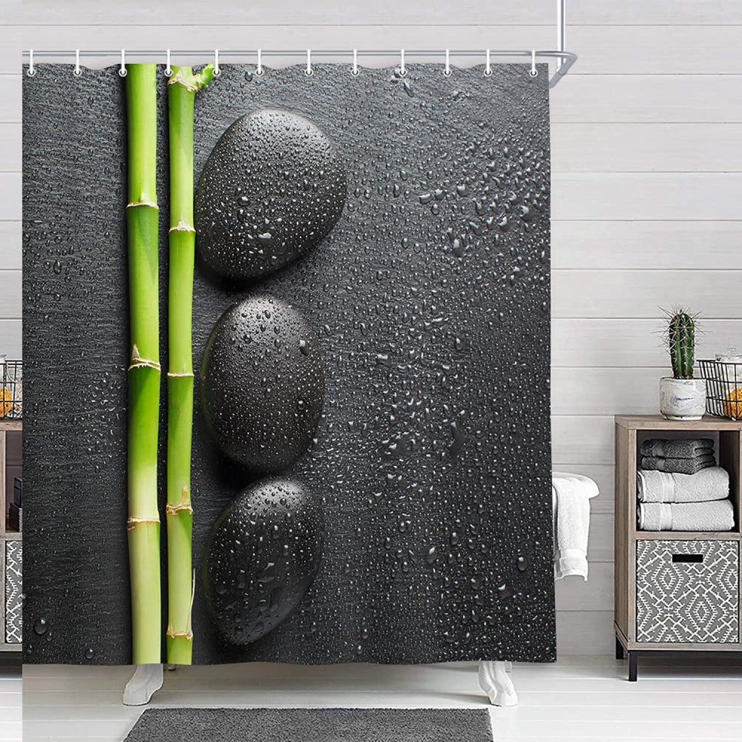 Spa Decor Zen Garden Shower Curtain 69x70in Green