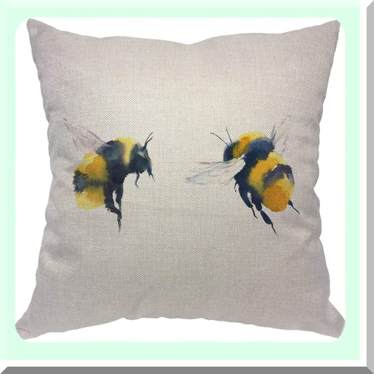 Watercolor Bumblebee Wings Pillow Cover Compatible with 18x18 Inch Cushions