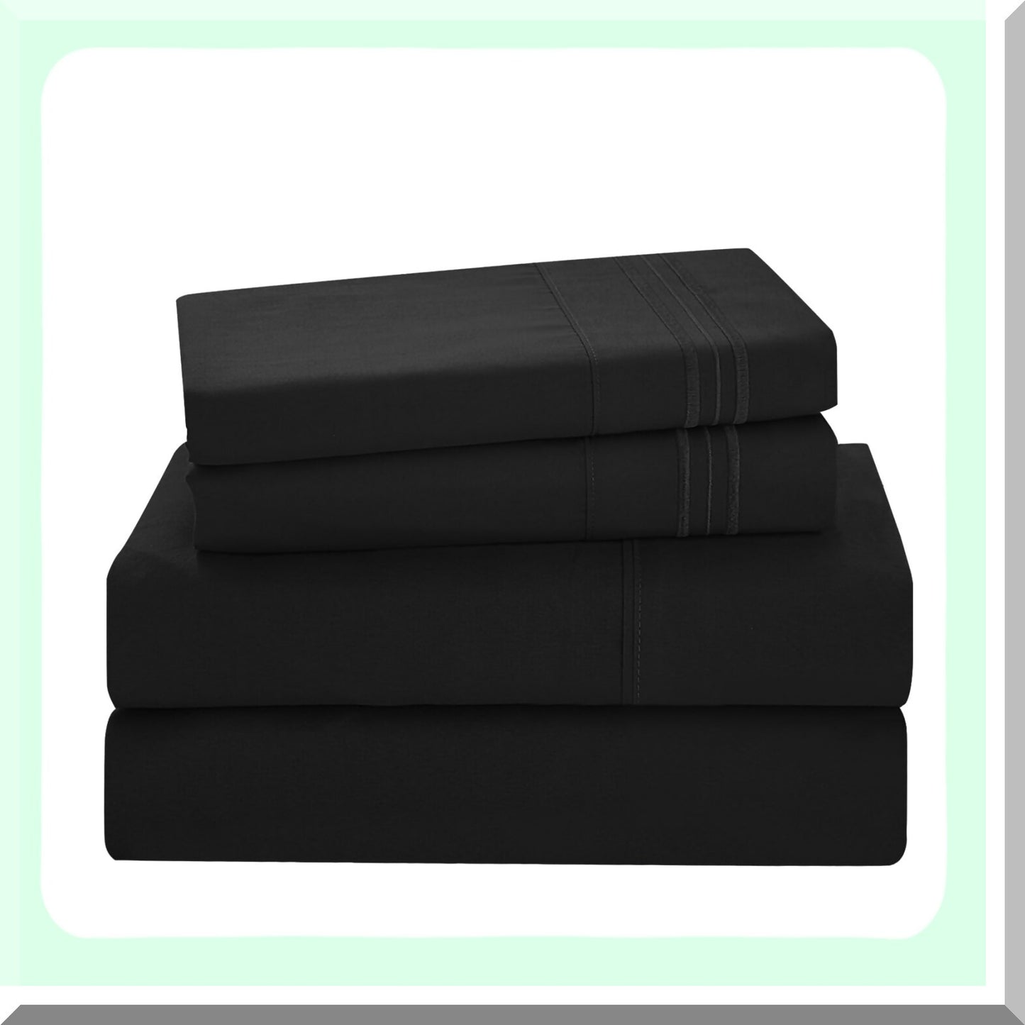 Luxury Black Queen Bedding Set - Deep Pocket Microfiber Sheets & Pillowcases - Hotel Style Cooling Bedsheet Collection - Soft 4 Piece Ensemble