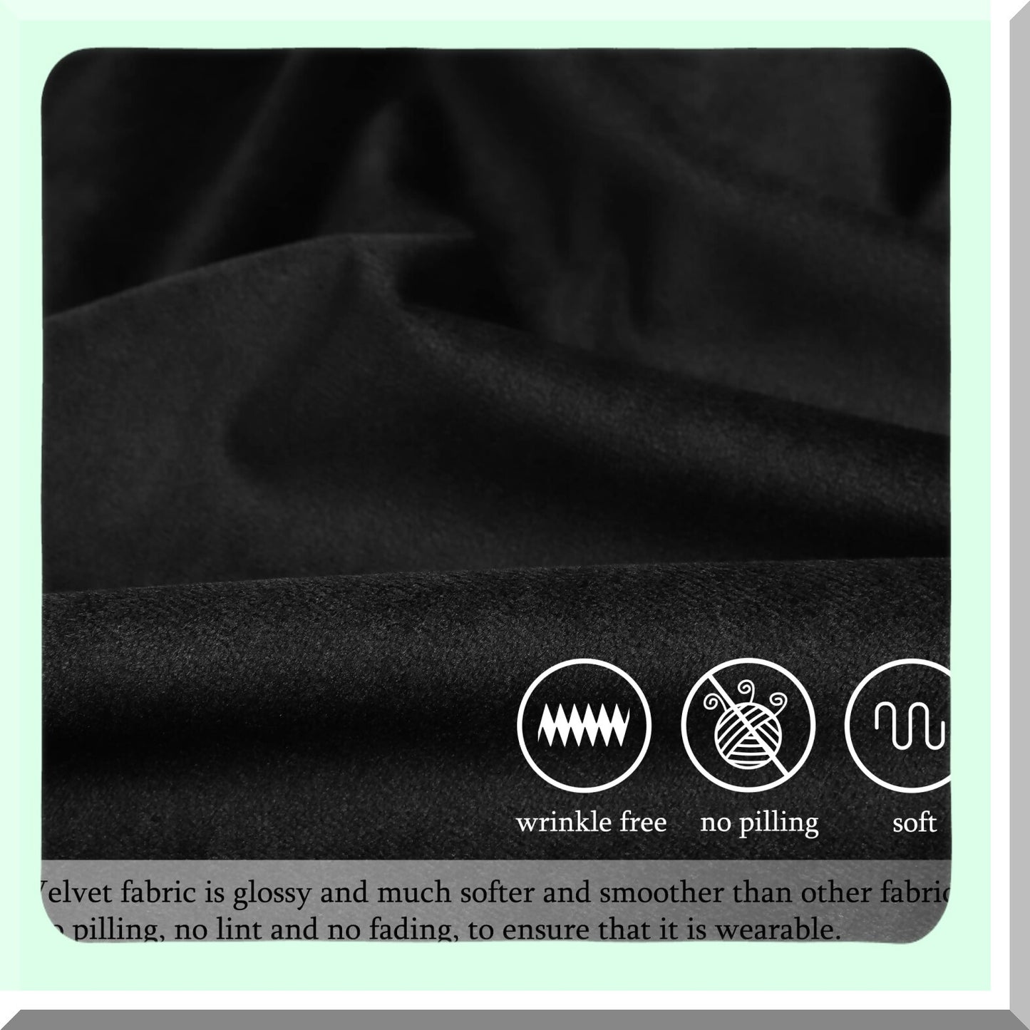 Luxury Velvet Cushion Covers Set - 2 Pack Square Soft Pillow Cases for Sofa Couch Bedroom - Decorative Throw Pillows 16x16 Black - Plush Home Decor